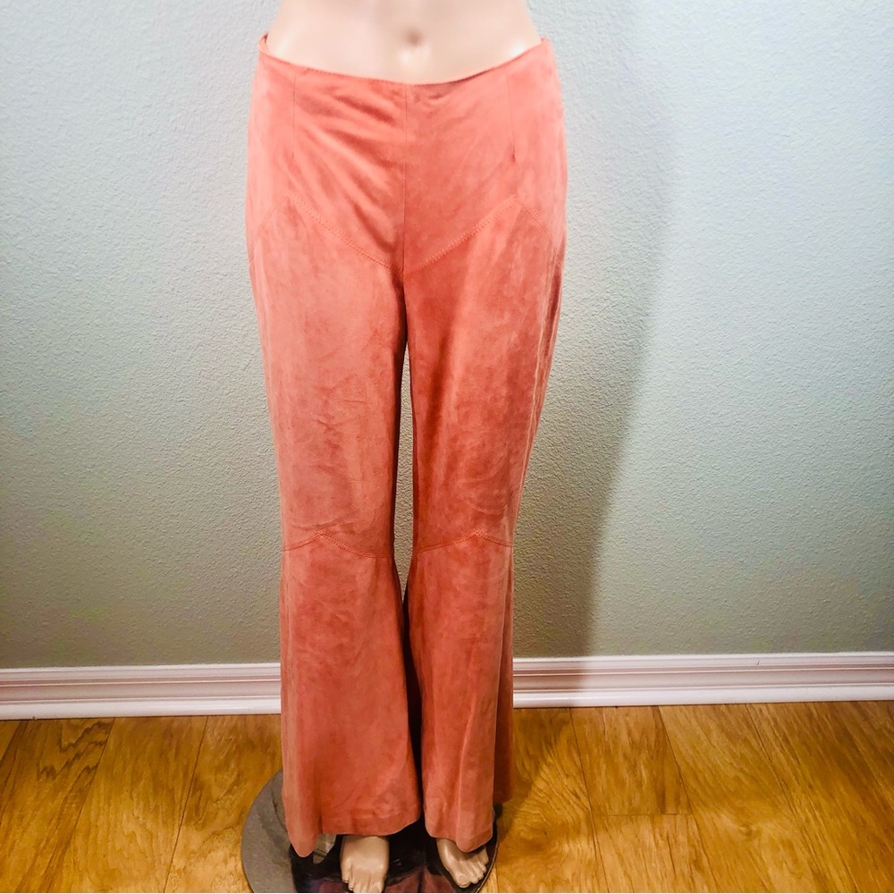 Valentino coral suede flare pants Sz 6 - Picture 16 of 16